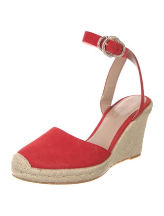 Stuart Weitzman Canvas Crystal Embellishments Slingback Pumps