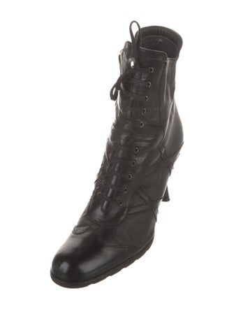Stuart Weitzman Leather Lace-Up Boots