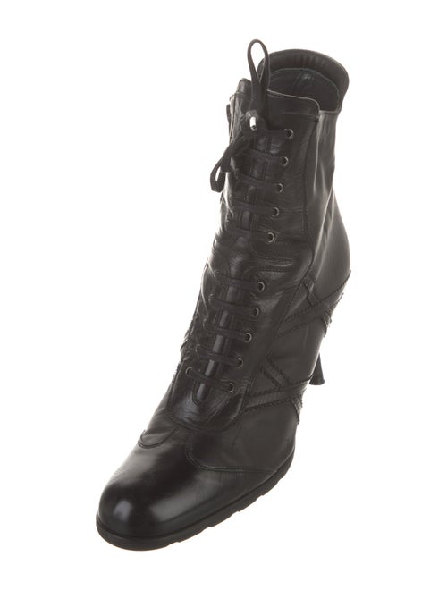 Stuart Weitzman Leather Lace-Up Boots