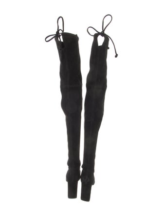 Stuart Weitzman Suede Lace-Up Boots