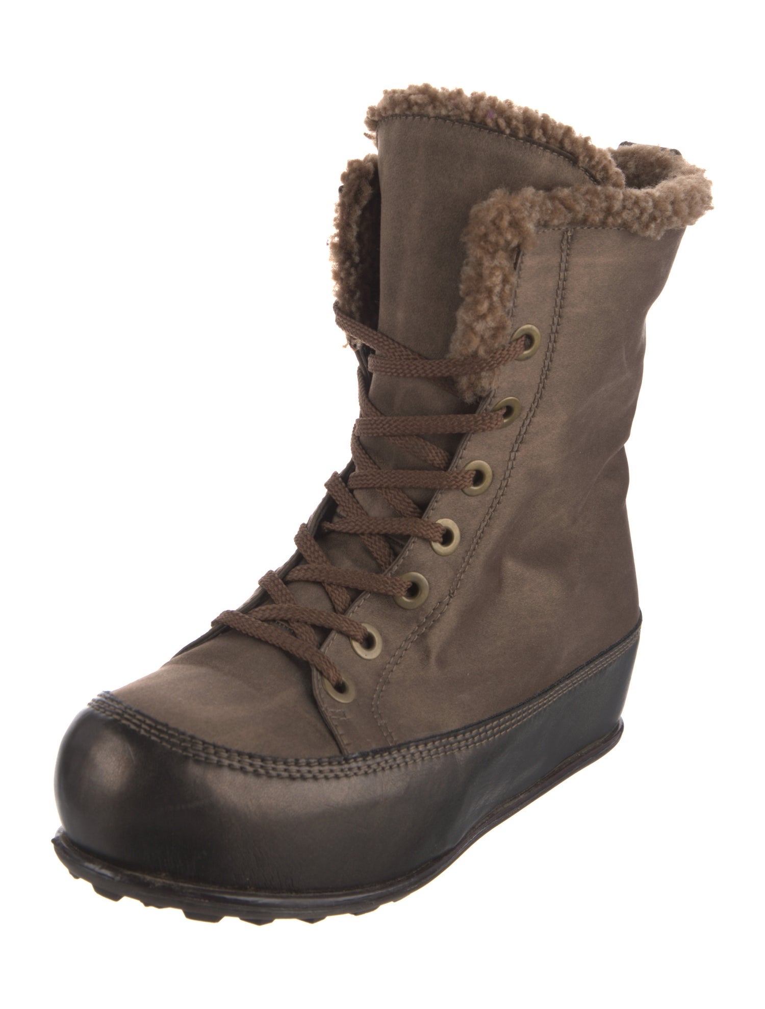 Stuart Weitzman Leather Lace-Up Boots