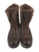 Stuart Weitzman Leather Lace-Up Boots