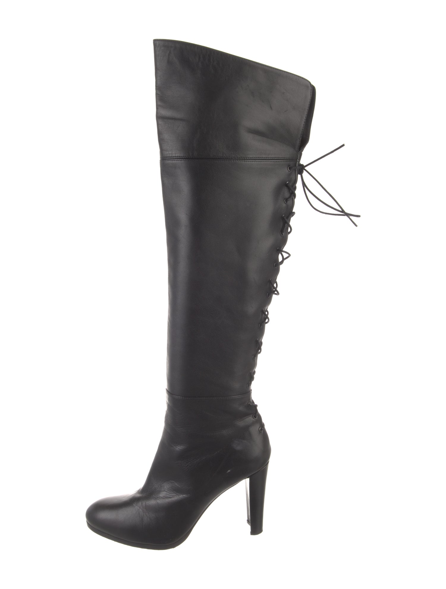 Stuart Weitzman Leather Lace-Up Boots