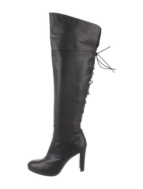Stuart Weitzman Leather Lace-Up Boots