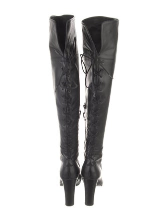 Stuart Weitzman Leather Lace-Up Boots
