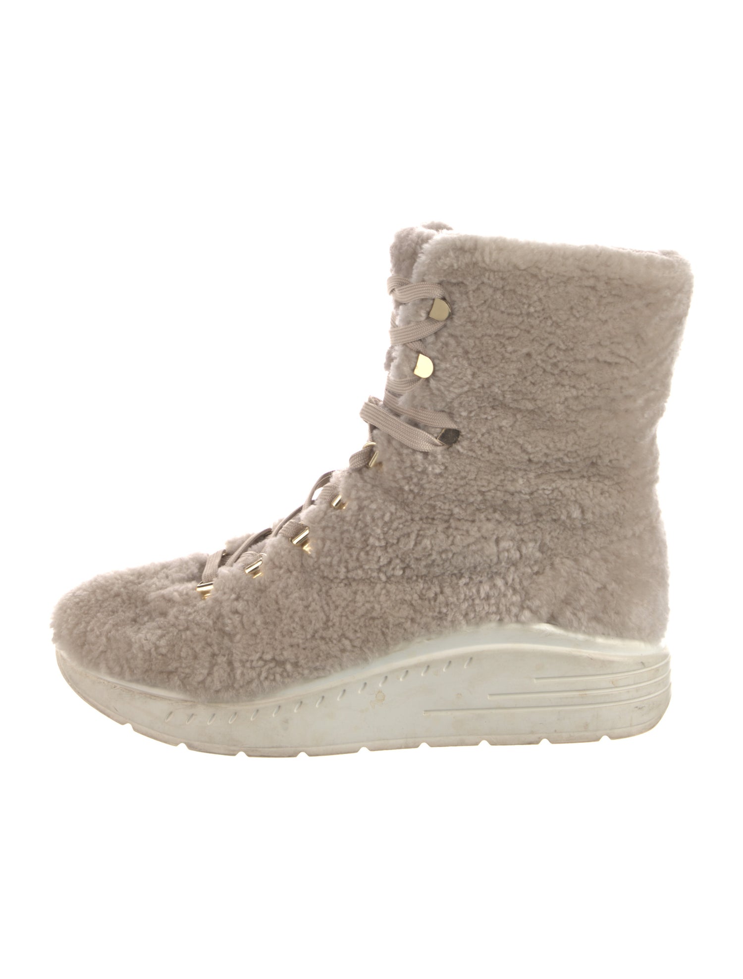 Stuart Weitzman Faux Fur Lace-Up Boots