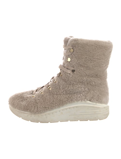 Stuart Weitzman Faux Fur Lace-Up Boots