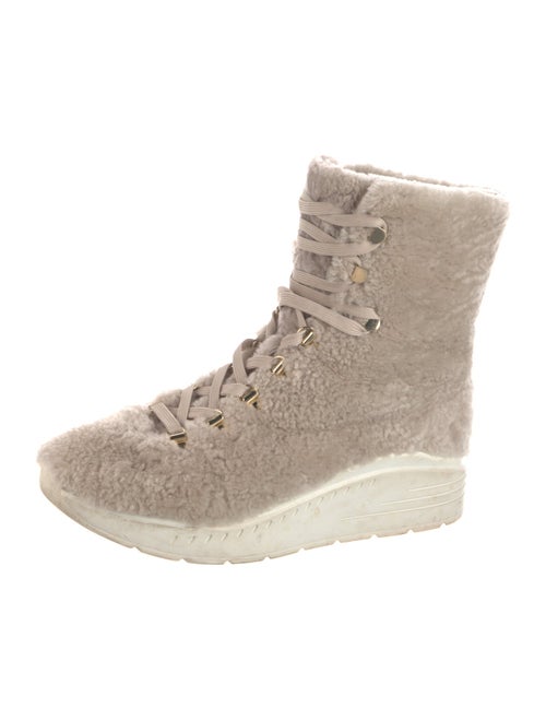 Stuart Weitzman Faux Fur Lace-Up Boots