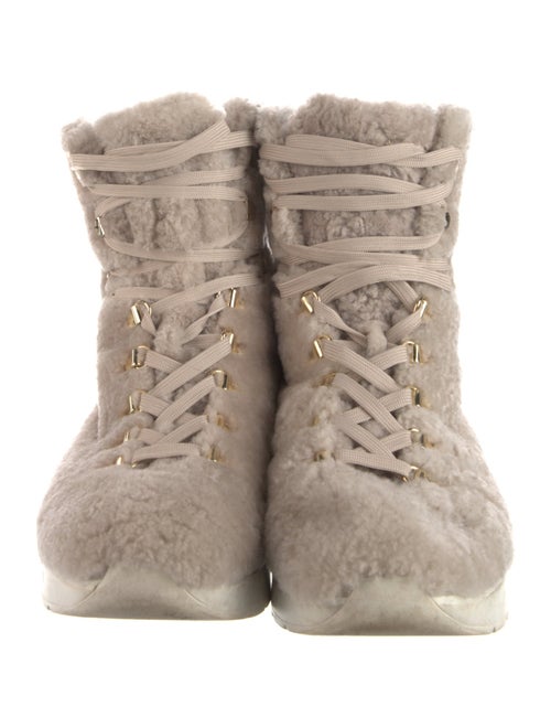 Stuart Weitzman Faux Fur Lace-Up Boots