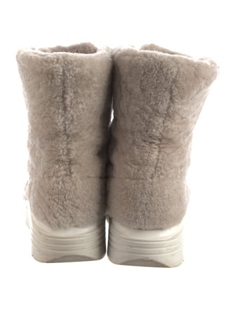 Stuart Weitzman Faux Fur Lace-Up Boots