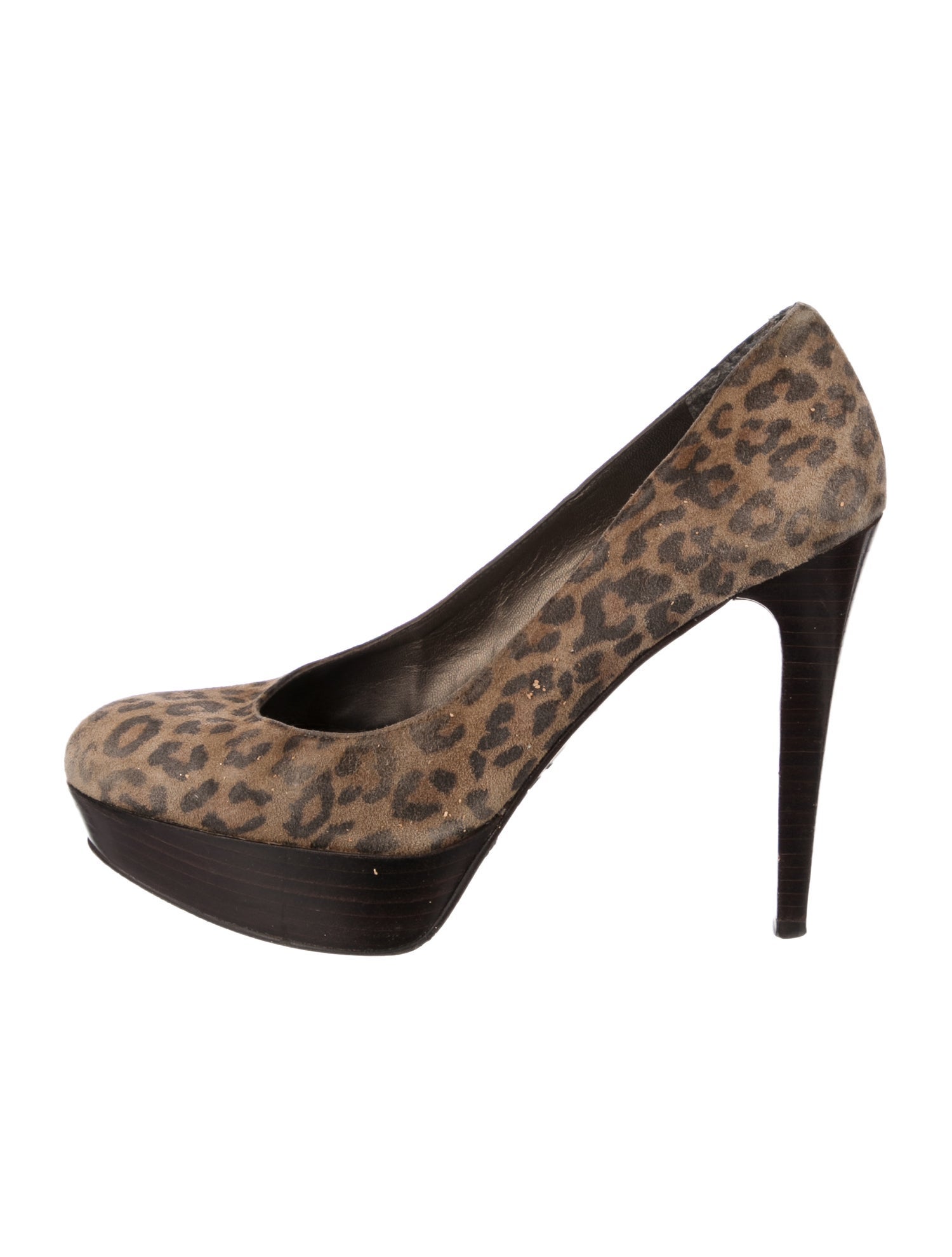 Stuart Weitzman Suede Animal Print Pumps