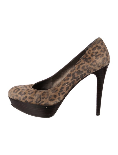 Stuart Weitzman Suede Animal Print Pumps