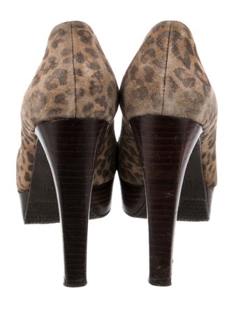 Stuart Weitzman Suede Animal Print Pumps