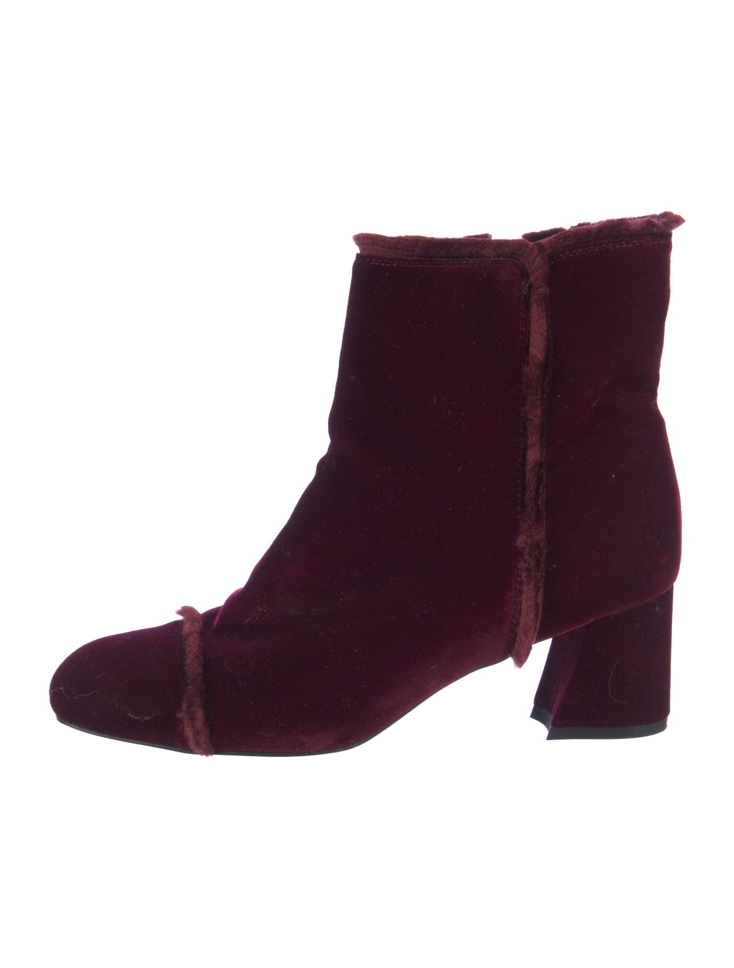 Stuart Weitzman Velvet Faux Fur Trim Boots