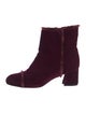 Stuart Weitzman Velvet Faux Fur Trim Boots