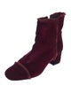 Stuart Weitzman Velvet Faux Fur Trim Boots