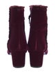 Stuart Weitzman Velvet Faux Fur Trim Boots