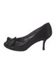 Stuart Weitzman Satin Ruffle Embellishment Pumps