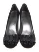 Stuart Weitzman Satin Ruffle Embellishment Pumps