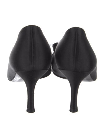 Stuart Weitzman Satin Ruffle Embellishment Pumps