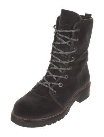 Stuart Weitzman Velvet Combat Boots