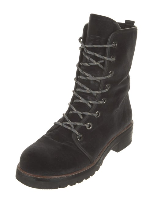 Stuart Weitzman Velvet Combat Boots