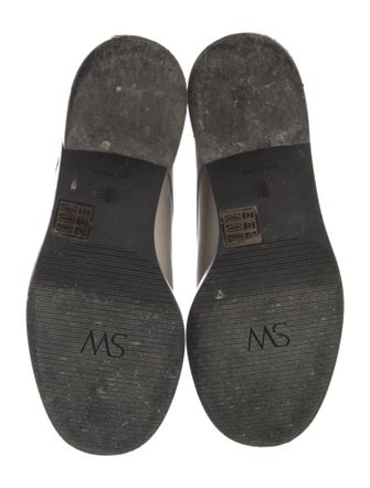 Stuart Weitzman Leather Crystal Embellishments Combat Boots