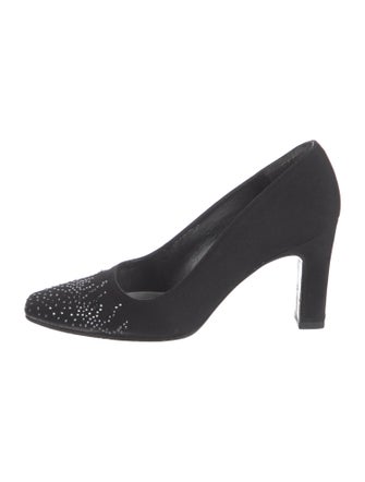 Stuart Weitzman Canvas Crystal Embellishments Pumps
