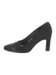 Stuart Weitzman Canvas Crystal Embellishments Pumps