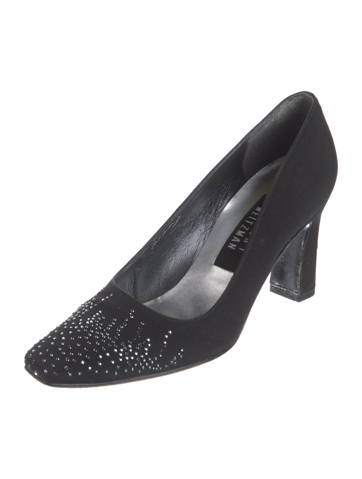 Stuart Weitzman Canvas Crystal Embellishments Pumps