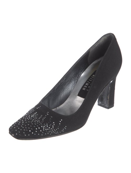 Stuart Weitzman Canvas Crystal Embellishments Pumps