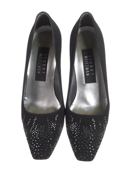 Stuart Weitzman Canvas Crystal Embellishments Pumps