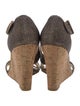 Stuart Weitzman Leather Glitter Accents Espadrilles