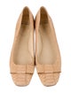 Stuart Weitzman Suede Bow Accents Ballet Flats