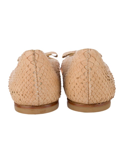 Stuart Weitzman Suede Bow Accents Ballet Flats