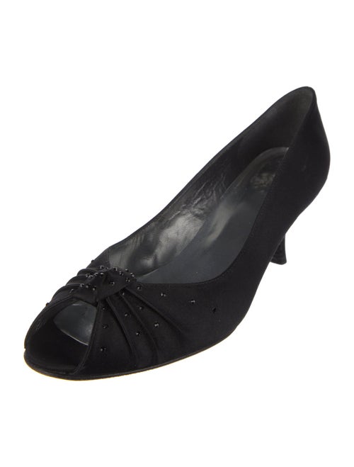 Stuart Weitzman Satin Bow Accents Pumps