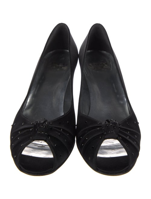 Stuart Weitzman Satin Bow Accents Pumps