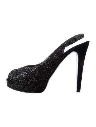 Stuart Weitzman Glitter Slingback Pumps