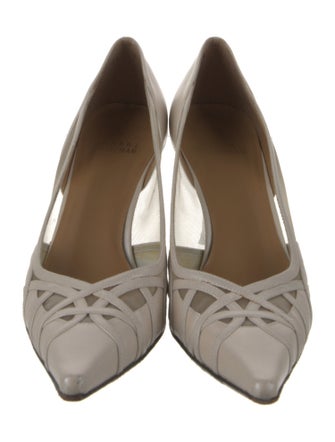 Stuart Weitzman Leather Mesh Accents Pumps