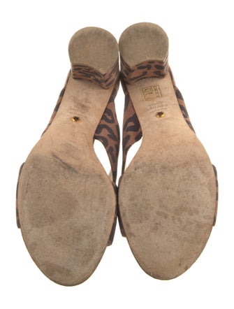 Stuart Weitzman Suede Animal Print Slides