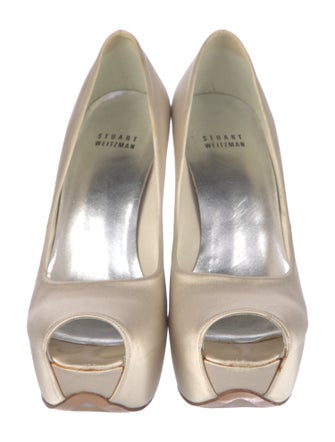 Stuart Weitzman Satin Crystal Embellishments Pumps