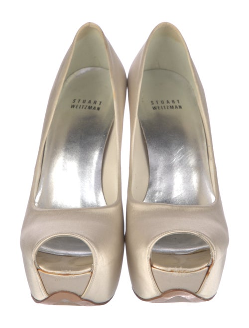 Stuart Weitzman Satin Crystal Embellishments Pumps
