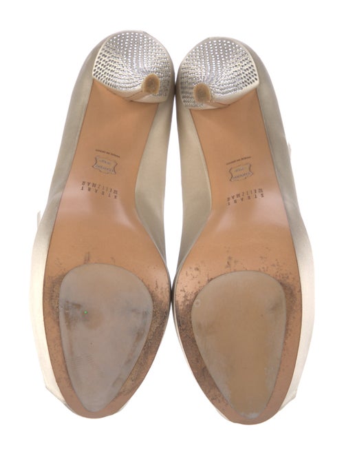 Stuart Weitzman Satin Crystal Embellishments Pumps