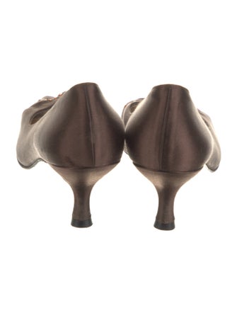 Stuart Weitzman Satin Crystal Embellishments Pumps