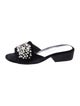 Stuart Weitzman Faux Pearl Accents Velvet Slides
