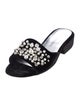 Stuart Weitzman Faux Pearl Accents Velvet Slides