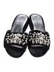 Stuart Weitzman Faux Pearl Accents Velvet Slides