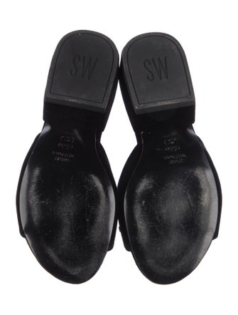Stuart Weitzman Faux Pearl Accents Velvet Slides