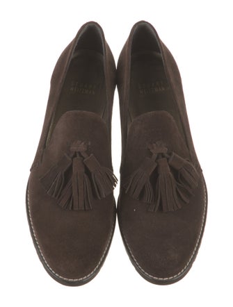 Stuart Weitzman Suede Tassel Accents Loafers