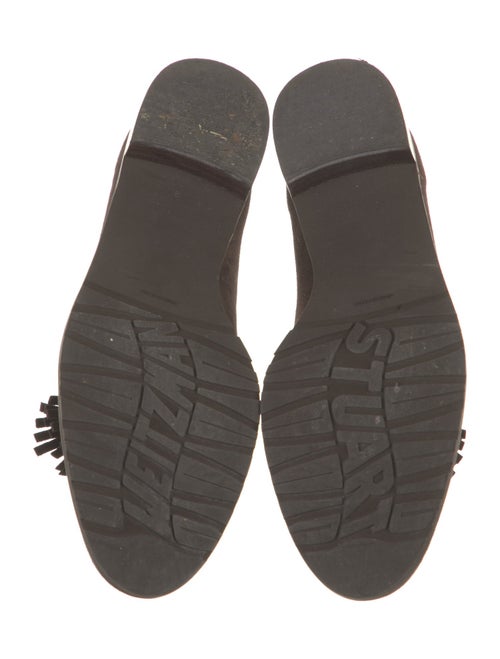 Stuart Weitzman Suede Tassel Accents Loafers